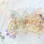 B（6cm金具）約束の花束と蝶バレッタ（hair ornaments of Spring flower and butterfly 〜little promise〜）.
