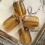 【12粒✴︎8×6mm】ドイツビーズ ✴︎レクタングル《ミルキーブラウン》