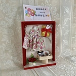 母の日💕スタンド型　花柄エプロンとコーヒータイム