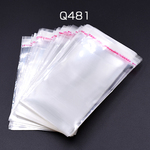 Q481  300枚  OPP袋 透明テープ付き 8×14cm 3×【約100枚】