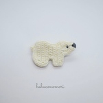 レース糸♡しろくまのブローチ 大