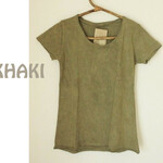asana 無地のヘンプTシャツ●草木染めカーキ