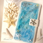 海のiPhone7手帳型ケース