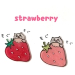 ねこのブローチSpringシリーズ strawberry