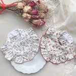Frill bib ♡ Floating Flora Pink or Red