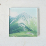 山の透けるアクリルパネル 12×12cmスクエア　【鷲羽岳と三俣山荘】 
