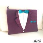 I ♥︎ tuxedo clutch bag (grape)
