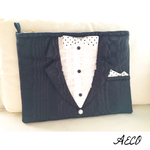 I ♥︎ tuxedo clutch bag (black)