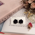［SALE］#1727 ブラックフラワーピアス