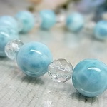 【今月のお得品/限定三本】大粒 ラリマー 水晶 天然石 ブレスレット 爽やか シンプル パワーストーン 新生活 D41 