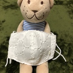 子供用　コットンレース立体マスク（ホワイト）