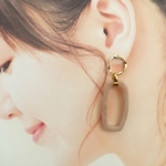 sale♫ デザインポスト✖️ピンクベージュマーブルリング　ピアス
