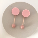 【○ピンク×クリアピンク ピアス 】
