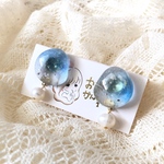 【1点物】手染め和紙と淡水パール A　ピアス