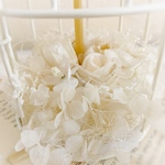 ＊Birdcage white arrangement＊ピンクベージュリボン