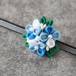 【期間限定】ブルー＊紫陽花ブーケの帯留め＊ つまみ細工