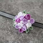 【期間限定】パープル＊紫陽花ブーケの帯留め＊ つまみ細工