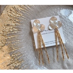 Clear flower×gold beads