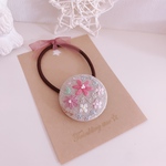 再販♡お花刺繍♡くるみボタンヘアゴム②(ナチュラル)