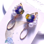 小さなビオラのビジューピアス＊✨New✨庭に咲くビオラの花　＊レジン＊本物の花　♡プレゼントにも