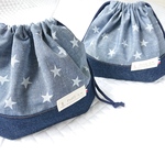 saorin1229様オーダー*スター×デニムお弁当袋2点セット