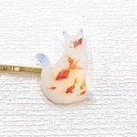 白猫と金魚ヘアピン【☆送料無料☆】