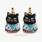おめかし黒猫ピアス【イヤリング等変更可】
