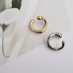 w slur*ひねり イヤカフ 片耳用 ゴールド/シルバー イヤーカフ 