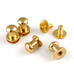 【KAMON】ギボシ ゴールド 4個セット 頭6㎜ ネジ式 留め具 金具 レザークラフト 手芸 パーツ ＃2562