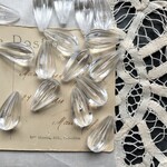 【2粒】25×13mm/クリア/スジ入りドロップビーズ