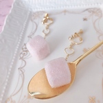 大人かわいい♡ピンク角砂糖のイヤリング/ピアス両耳