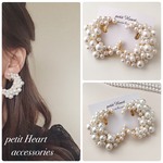 たっぷりパールのBIG MOONイヤリング(ピアス)♡ 結婚式 お呼ばれ ウェディング ブライダル パーティー 大振り パール