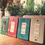 Painted wood スイッチ(3口用)兼コンセントカバー