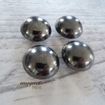 M035●ヴィンテージボタン装飾シルバーブラックドーム●22mm