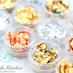 大容量12個【4色セット】＊金箔 銀箔 ホイルセット＊【収納容器入り】ネイル レジン レジン封入 レジン液