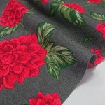 綿麻シーチング生地｜110×50cm｜フロージュ｜グレー｜フラワー｜リネン混｜花柄｜コスモ