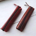 お客様リクエスト分  ファスナーペンケース　レッド