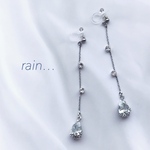1点限定＊rain…雨＊雫 シルバー ノンホールピアス