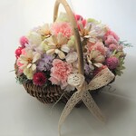 【母の日ギフト】カーネーションと小花の花かご