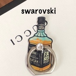 スワロフスキー つき　バンカーリング スマホリング ウイスキー