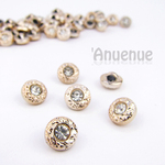 ミニシャンクボタン　12mm【Antique relief rhinestone / GOLD】10個