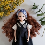 リカちゃん服　ミモザ刺しゅうワンピース