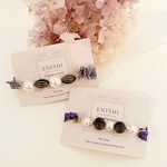 ◇2本セット◇ クラシカルパールの2wayシルクリボンゴムセット　No.4