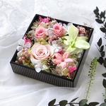 母の日ギフトに山中漆器重箱フラワーアレンジ＊ピンクミント