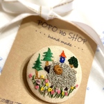 ひつじの 刺繍 ブローチ🐏