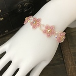 チェコビーズの桜 ブレスレット 〈ピンクFR7〉