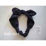  (kids size) ネイビーストライプ  結びリボンヘアバンド