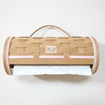 キッチンペーパーホルダー （クラフト×ピンクツートンレース×タグ）