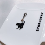 猫　ビジュー付き　マスクチャーム
