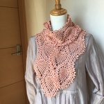 「再販」シルクネップのパイナップル模様ミニストール